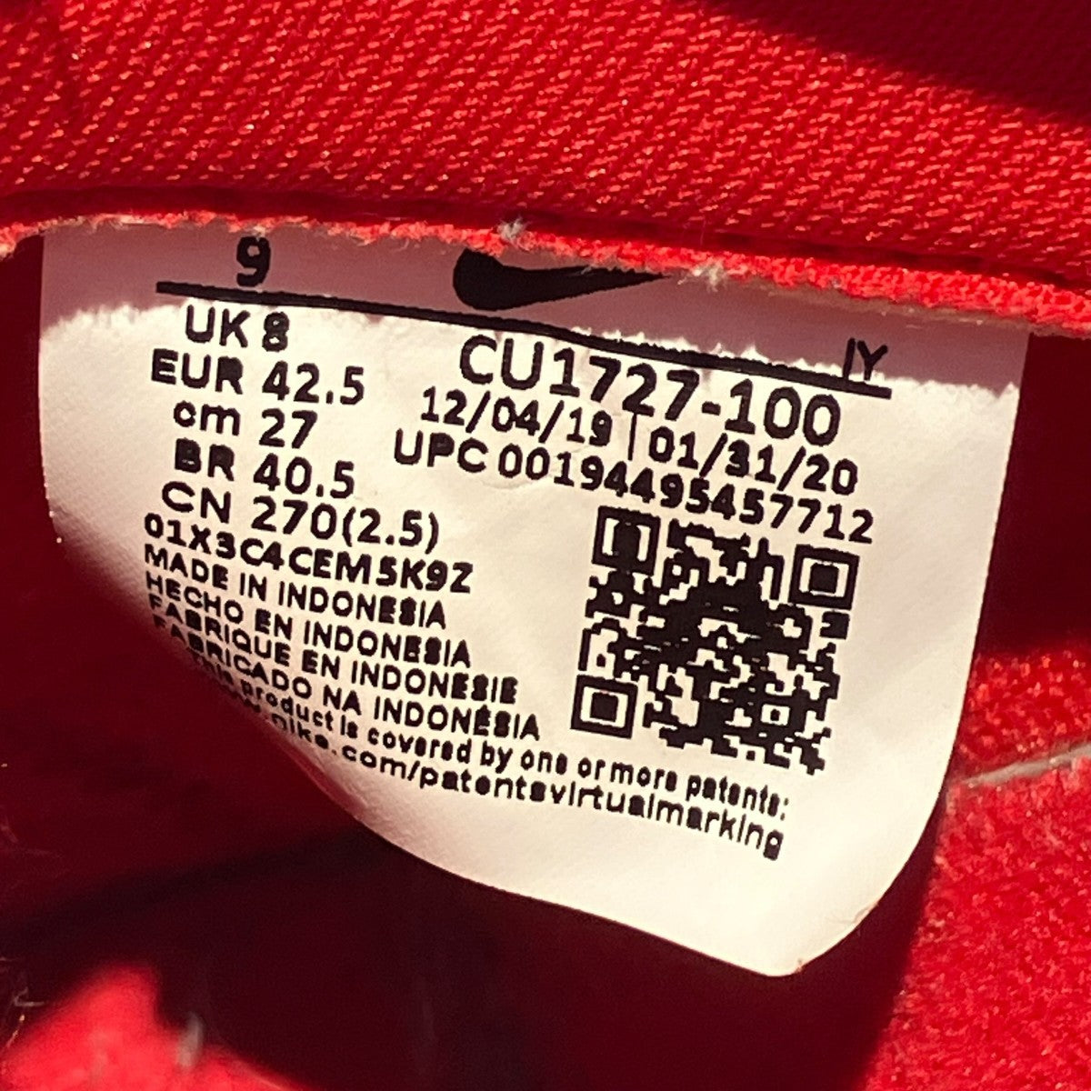 NIKE Dunk Low SP White and University RedローカットスニーカーCU1727-100 古着・中古-6枚目のアイテム画像
