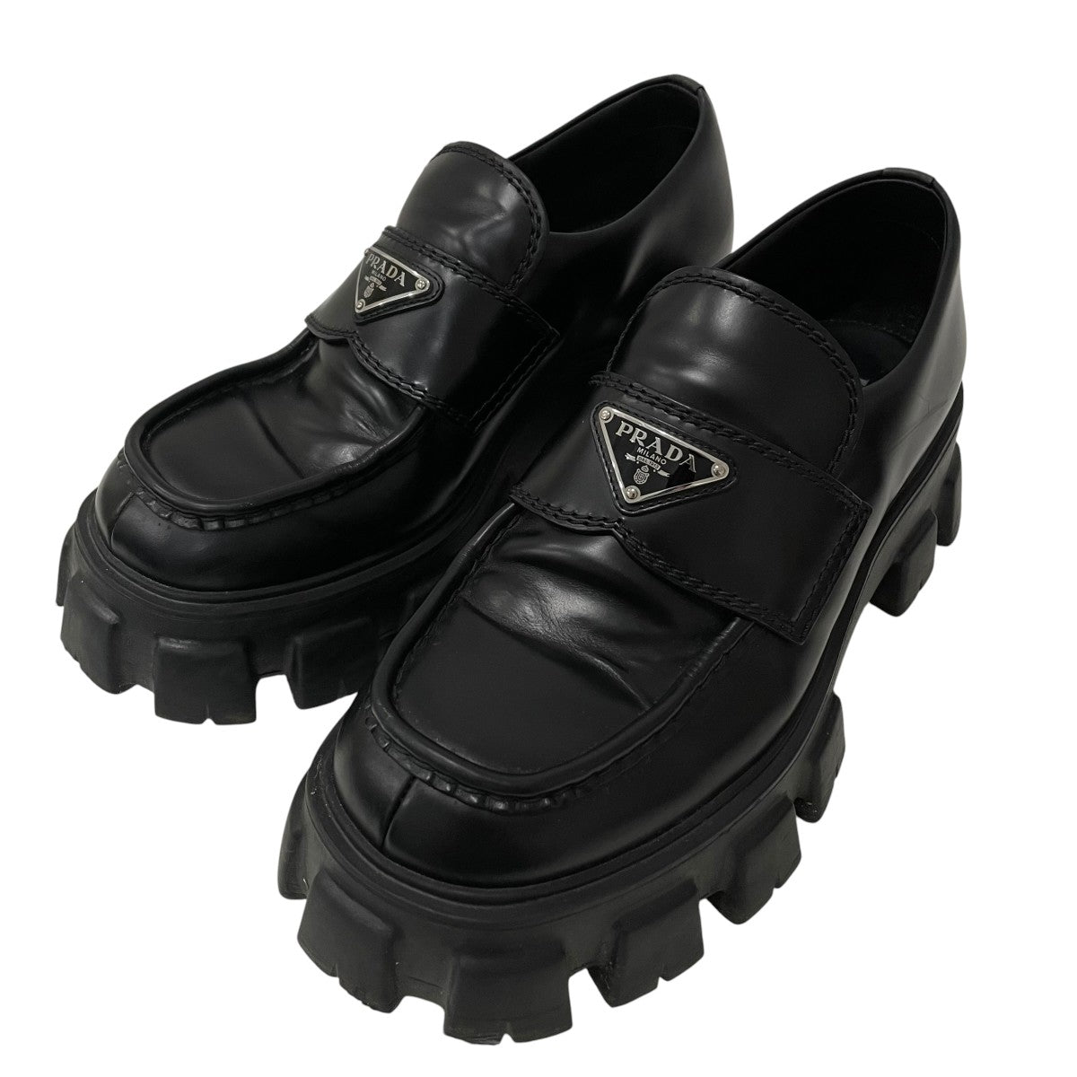 PRADA モノリス ブラッシュドレザーローファー2DEI29 古着・中古-1枚目のアイテム画像