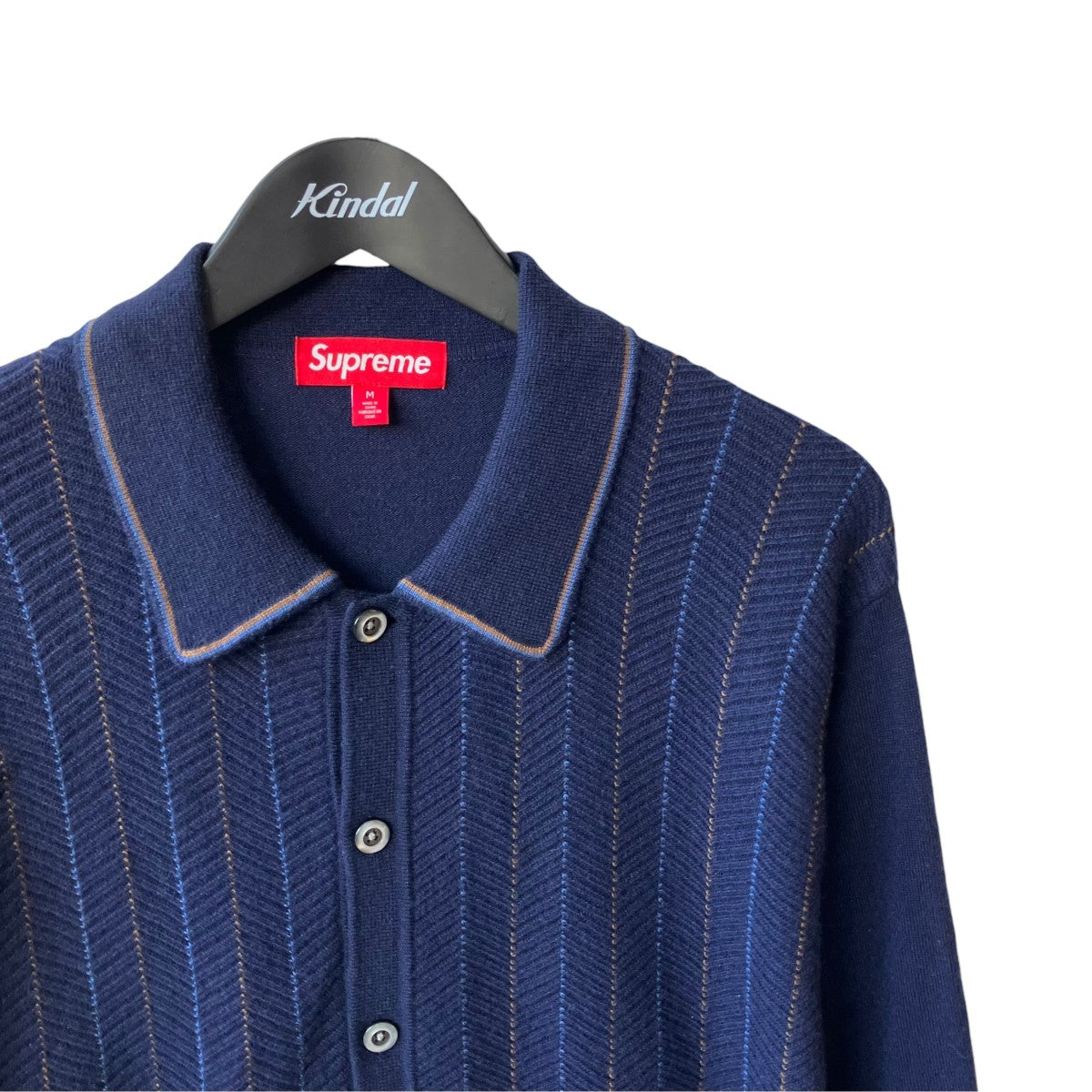 25SSHerringbone Cardiganニットポロシャツ