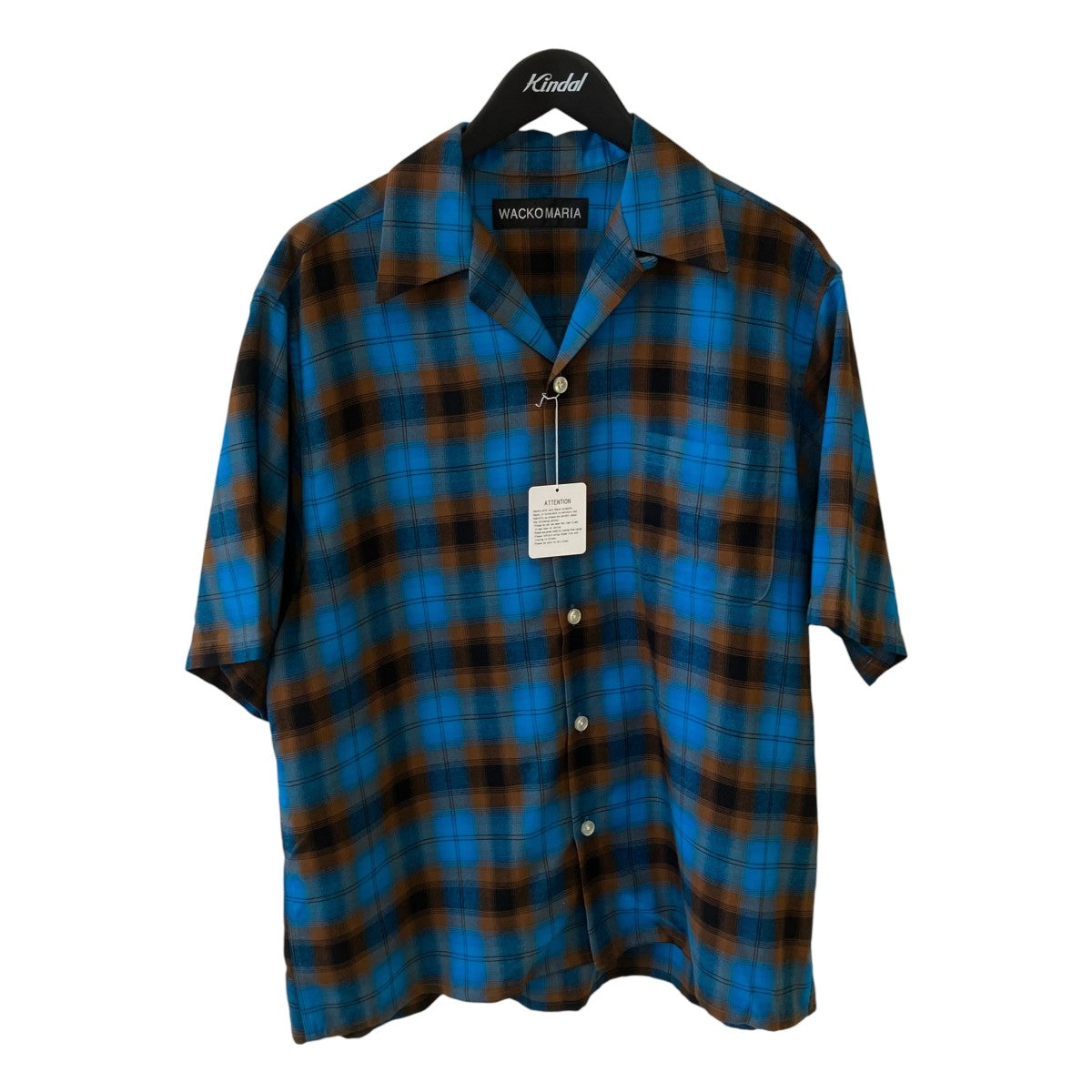 WACKO MARIA OMBRE CHECK OPEN COLLAR SHIRT S S半袖シャツ26SS-WMS-OC10 古着・中古-1枚目のアイテム画像