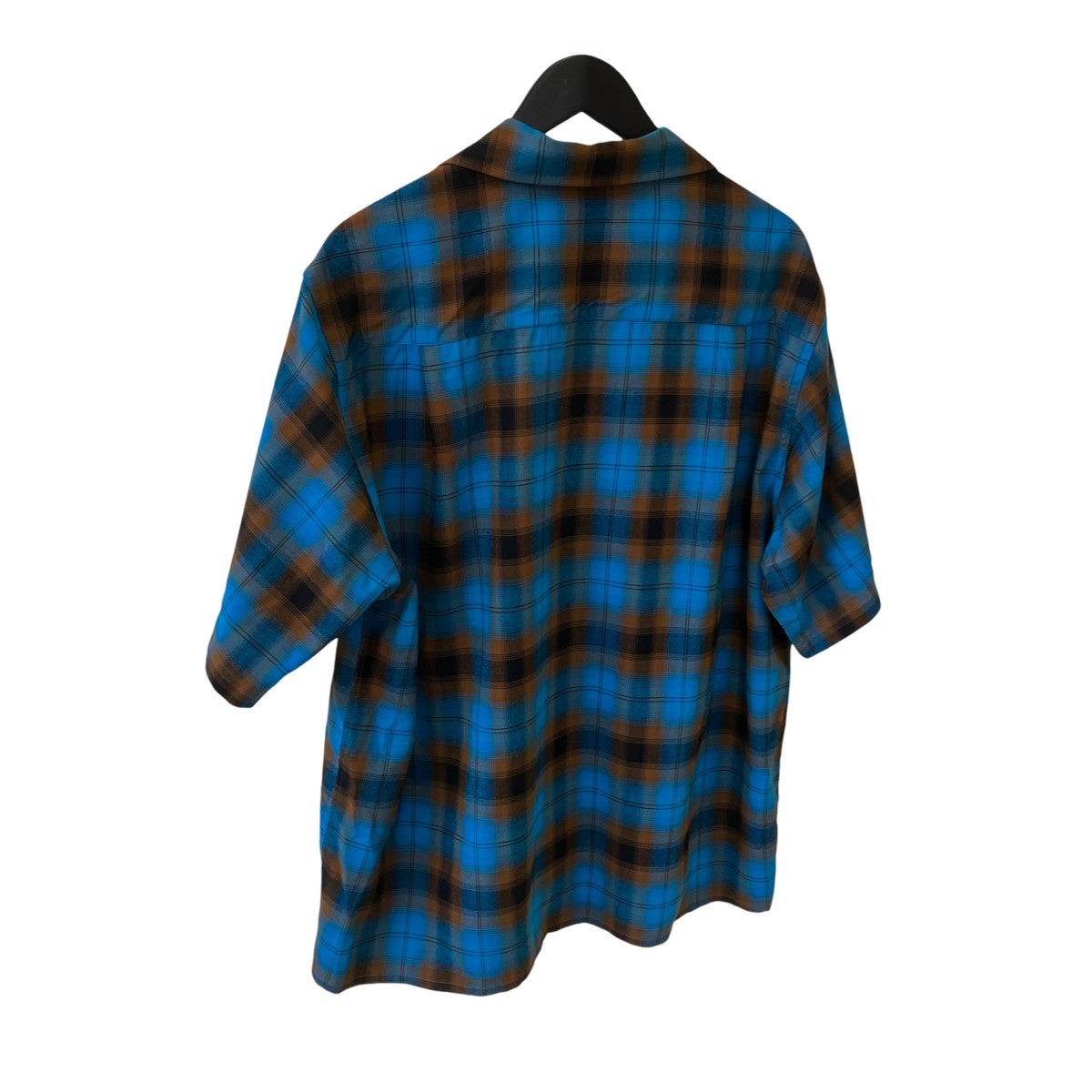 【瀬戸大橋店】 中古 WACKOMARIA | ワコマリア 半袖シャツ OMBRE CHECK OPEN COLLAR SHIRT S/S 26SS-WMS-OC10 ブルー サイズ：L 【104】 WACKO MARIA(ワコマリア) OMBRE CHECK OPEN COLLAR SHIRT S S半袖