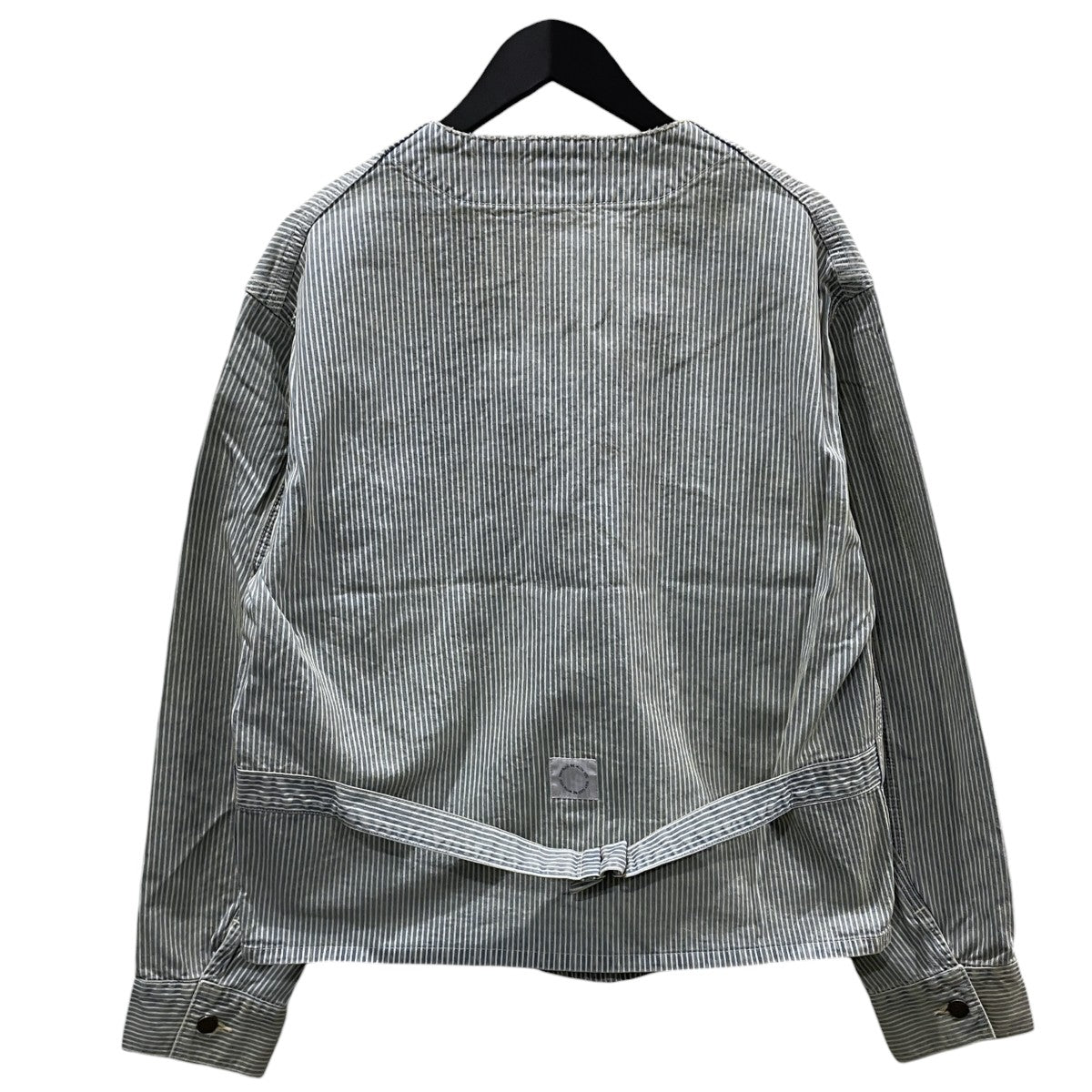 加工ヒッコリーストライプ柄ノーカラージャケット LE ENGINEER JACKET エンジニアジャケット ＃26 JK-YY-0014