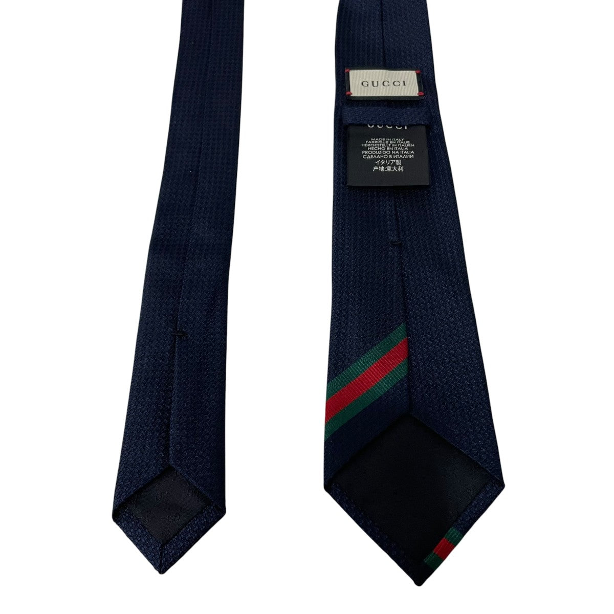 GUCCI(グッチ) シェリーライン ビーネクタイ ネイビー｜【公式