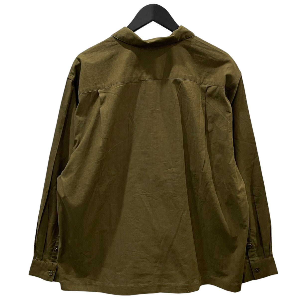 26SS 長袖シャツ Uniform Shirt LS - Olive Patched Up ユニフォーム シャツ ロングスリーブ - オリーブ パッチド アップ SSS26SHUNICOTEPU