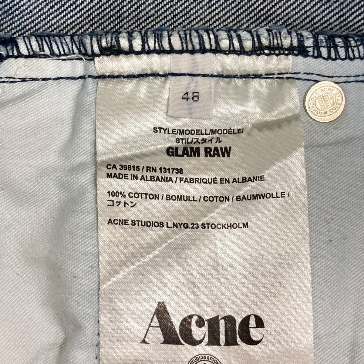 ACNE STUDIOS GLAM RAWデニムパンツ 古着・中古-6枚目のアイテム画像