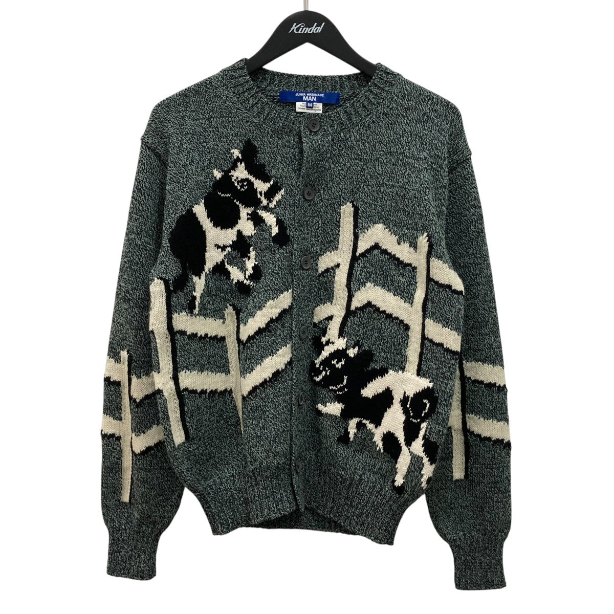 JUNYA WATANABE MAN 26SSウールエステル天竺インターシャジャガードニットジャケットWQN012 古着・中古-1枚目のアイテム画像