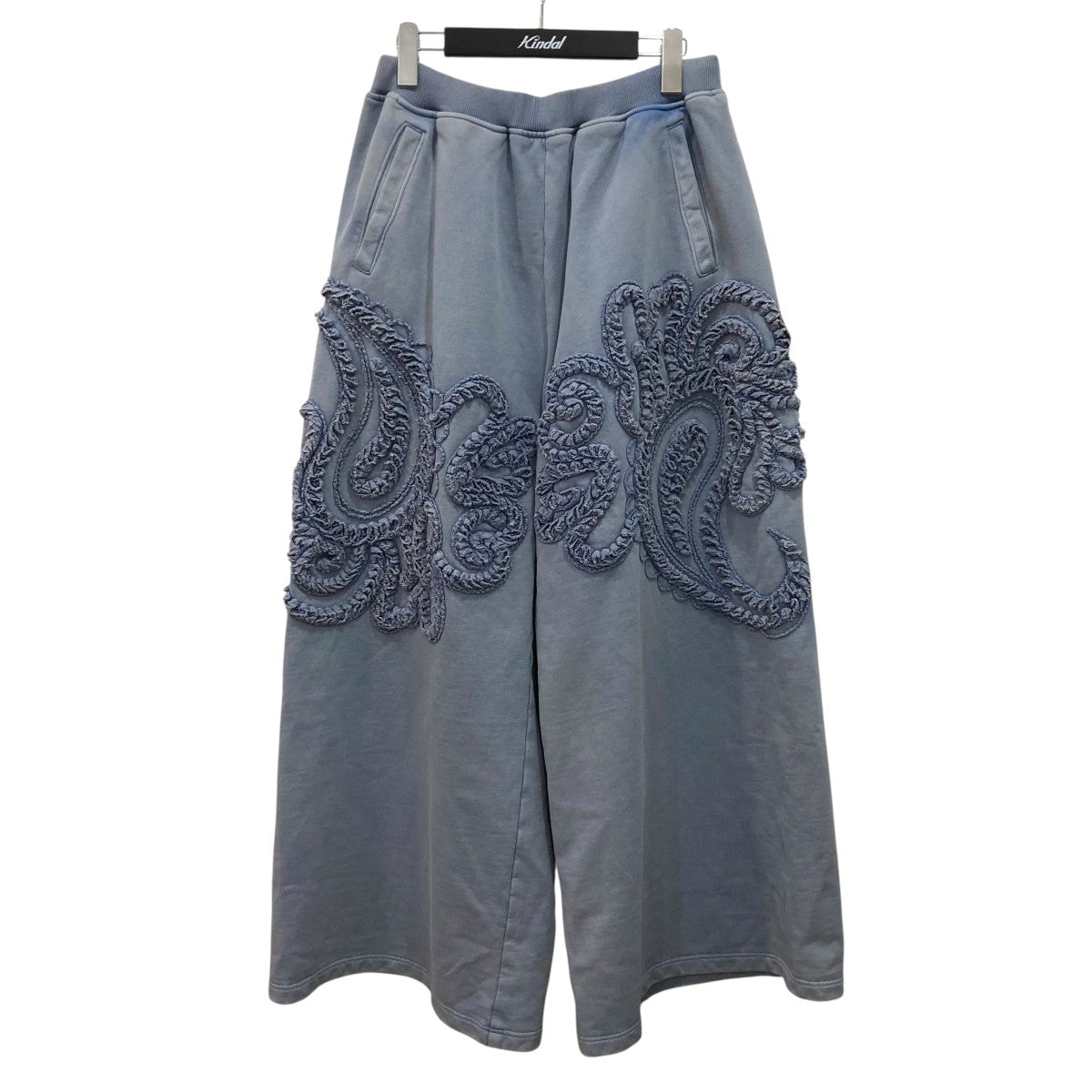 TAAKK 26SSSCULPTURAL EMBROIDERY JERSEY Sweat Wide Pants Blue breachスウェットパンツTA26SSPT070 古着・中古-1枚目のアイテム画像