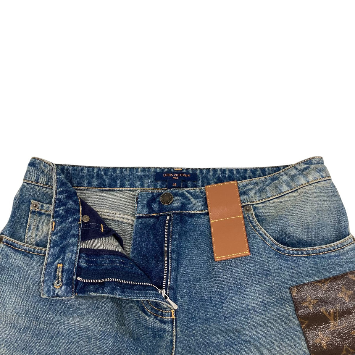 モノグラムパッチ フレアブーツカットデニムパンツFQPX40