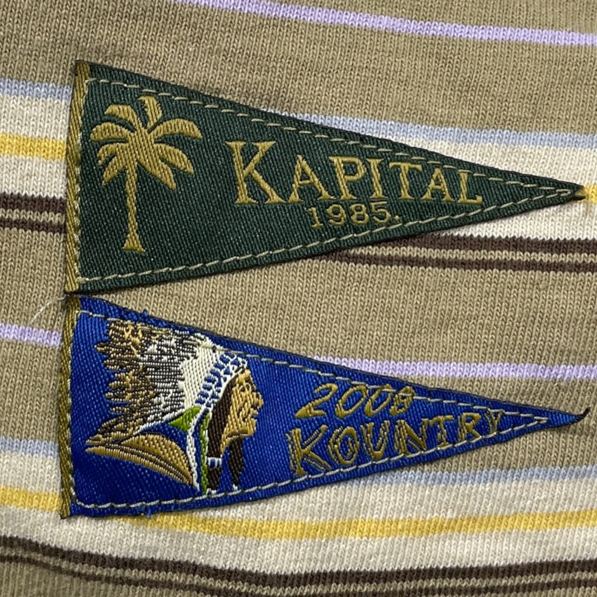 24SS ボーダー柄ポケットTシャツ マルチボーダー天竺 ペナントT（3flags） EK-1630SCA