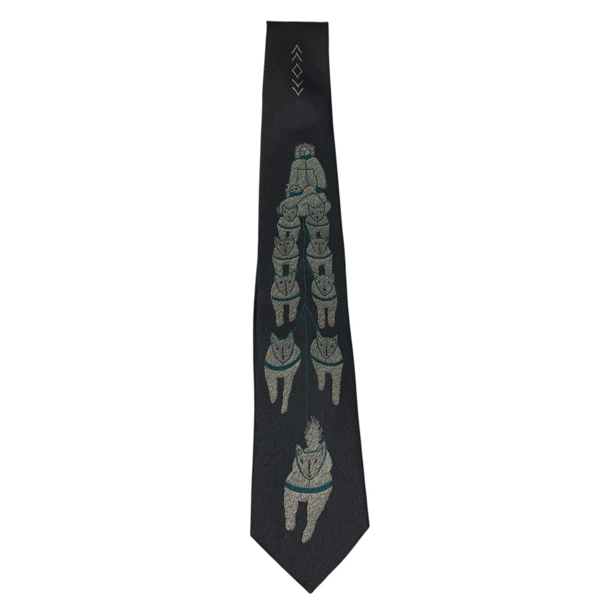 25AW 犬ぞりモチーフ刺繍ネクタイ Silk Twill DOG-TEAM Tie シルク ツイル ドッグチーム タイ K2508XG511