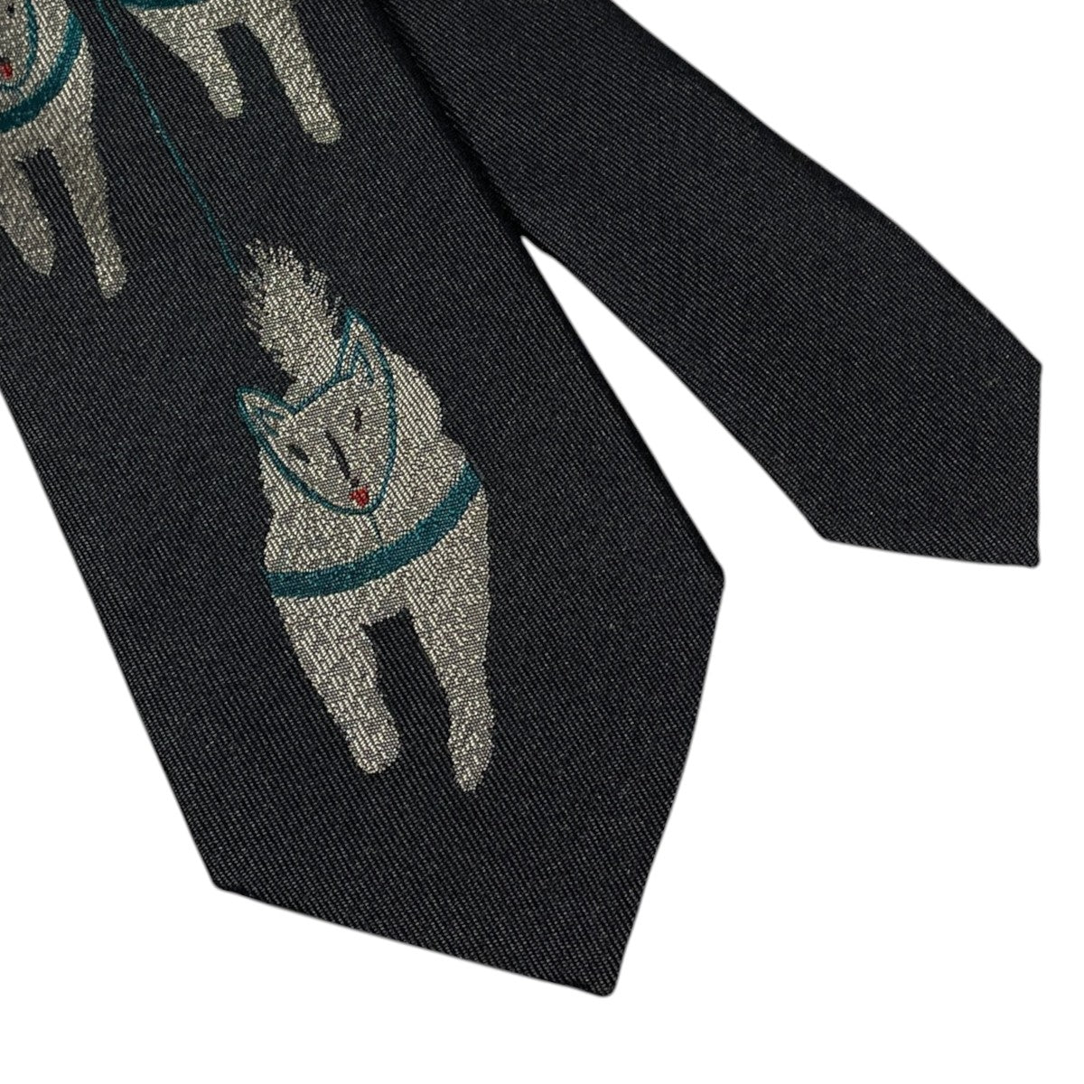 KAPITAL(キャピタル) 25AW 犬ぞりモチーフ刺繍ネクタイ Silk Twill DOG
