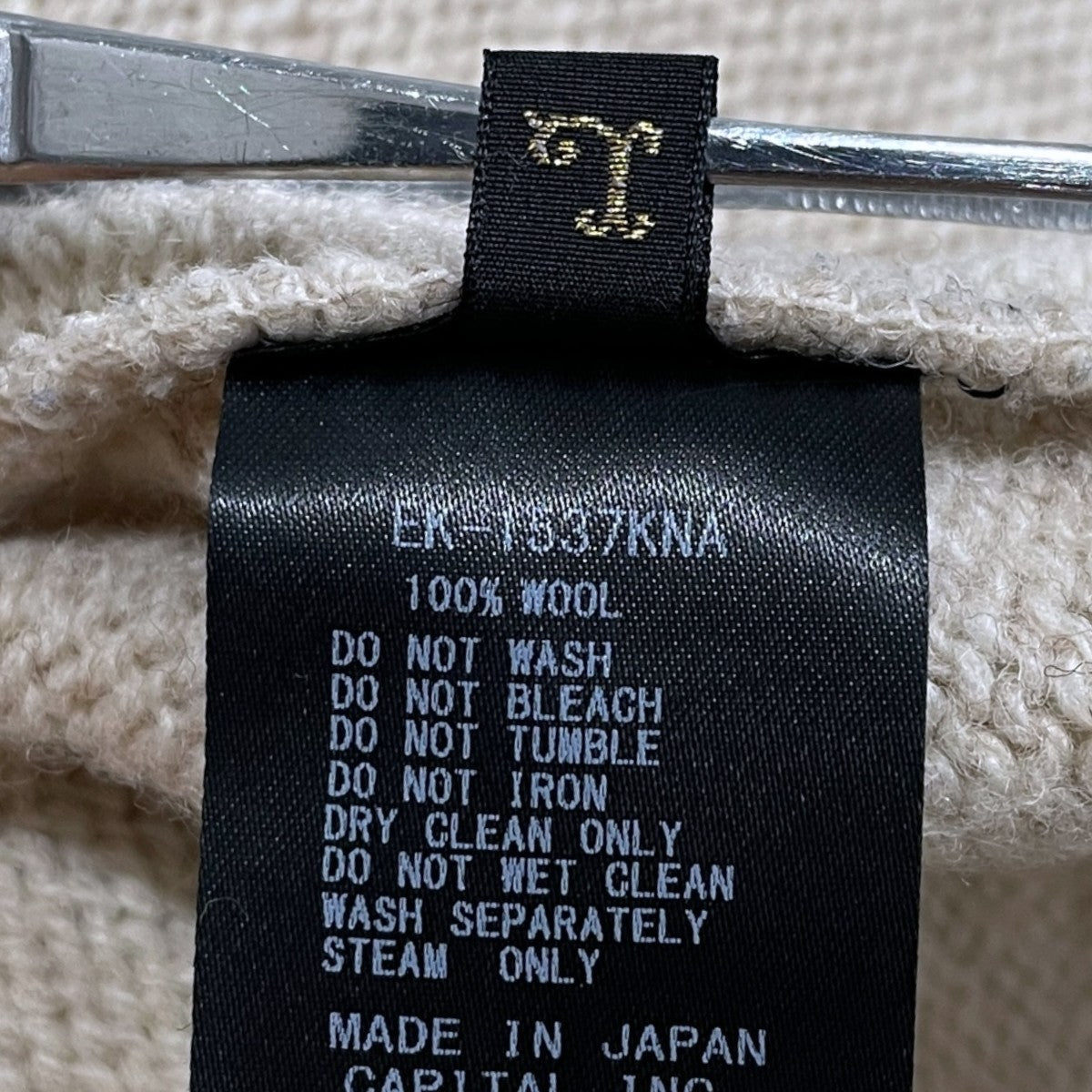 5ゲージウールボーンクルーセーター 5G Wool BONE Crew Sweater EK-1537KNA