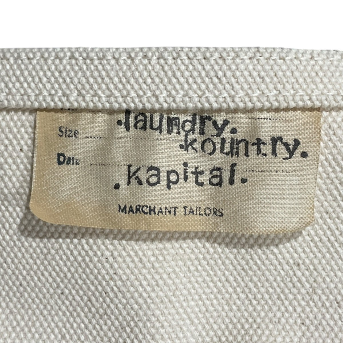 KAPITAL(キャピタル) 19SS レザーハンドルトートバッグ 4号帆布 RAIN