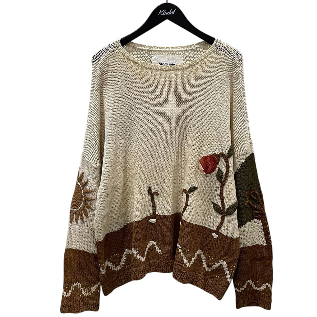 Story Mfg コットンニットセーター Keeping Jumper キーピングジャンパー 古着・中古-1枚目のアイテム画像