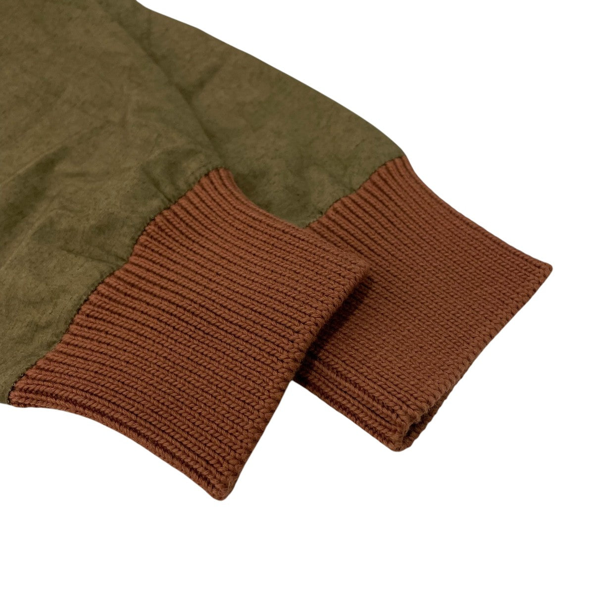Cotton sweater with leather patch長袖ニットO9PVCO
