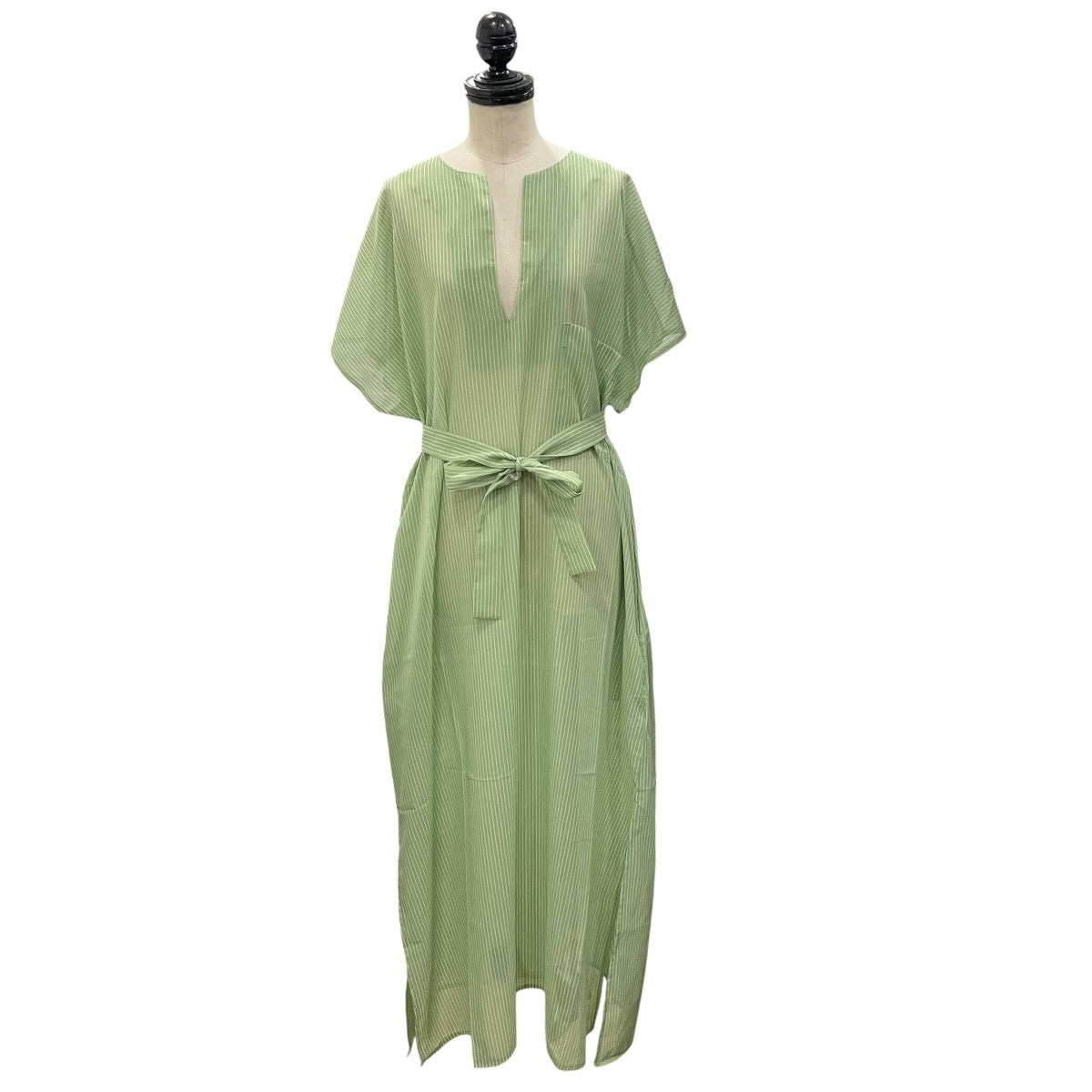CAFTAN DRESS SAUGE STRIPES半袖ワンピース01APORTST