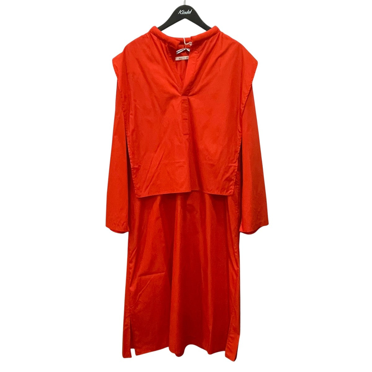 Padded Collar Double Shirt Dress長袖ワンピースO6SRCO