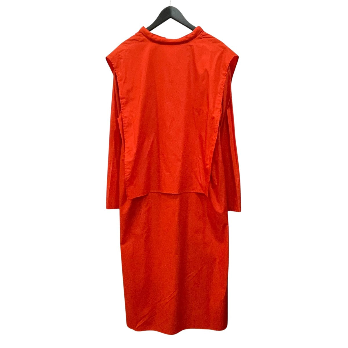 Padded Collar Double Shirt Dress長袖ワンピースO6SRCO