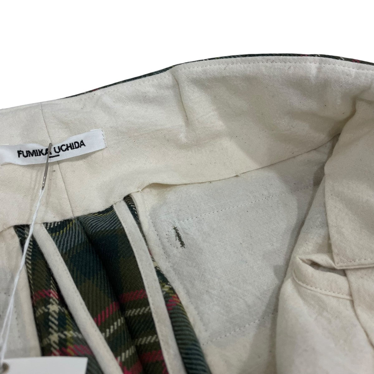 TARTAN PLAID ADJUSTABLE BELTED PANTSチェックパンツFUUPT007