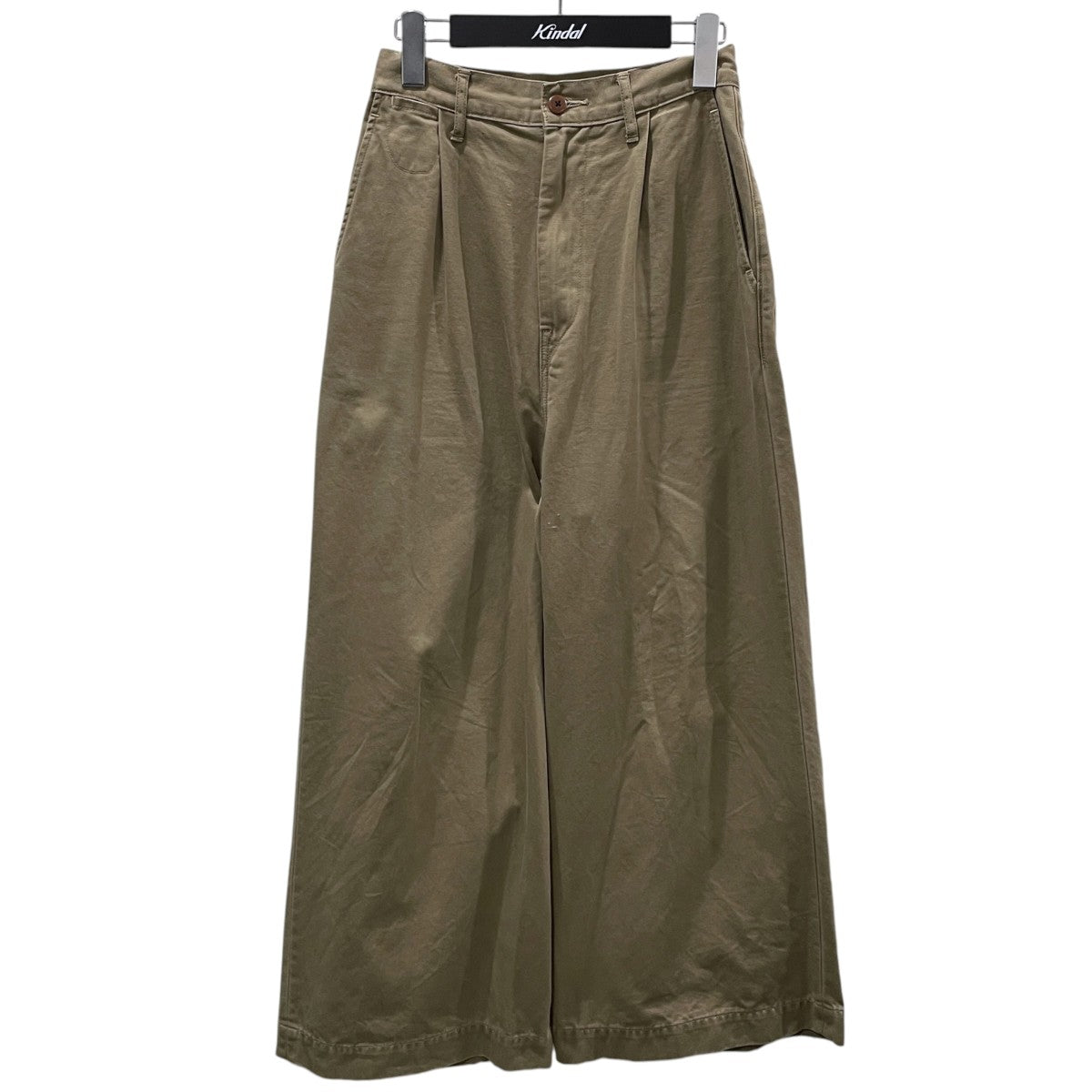 タックワイドパンツ Chino High Waisted Neem Baggy Pants チノ ハイウエストニームバギーパンツ EK-1437LP