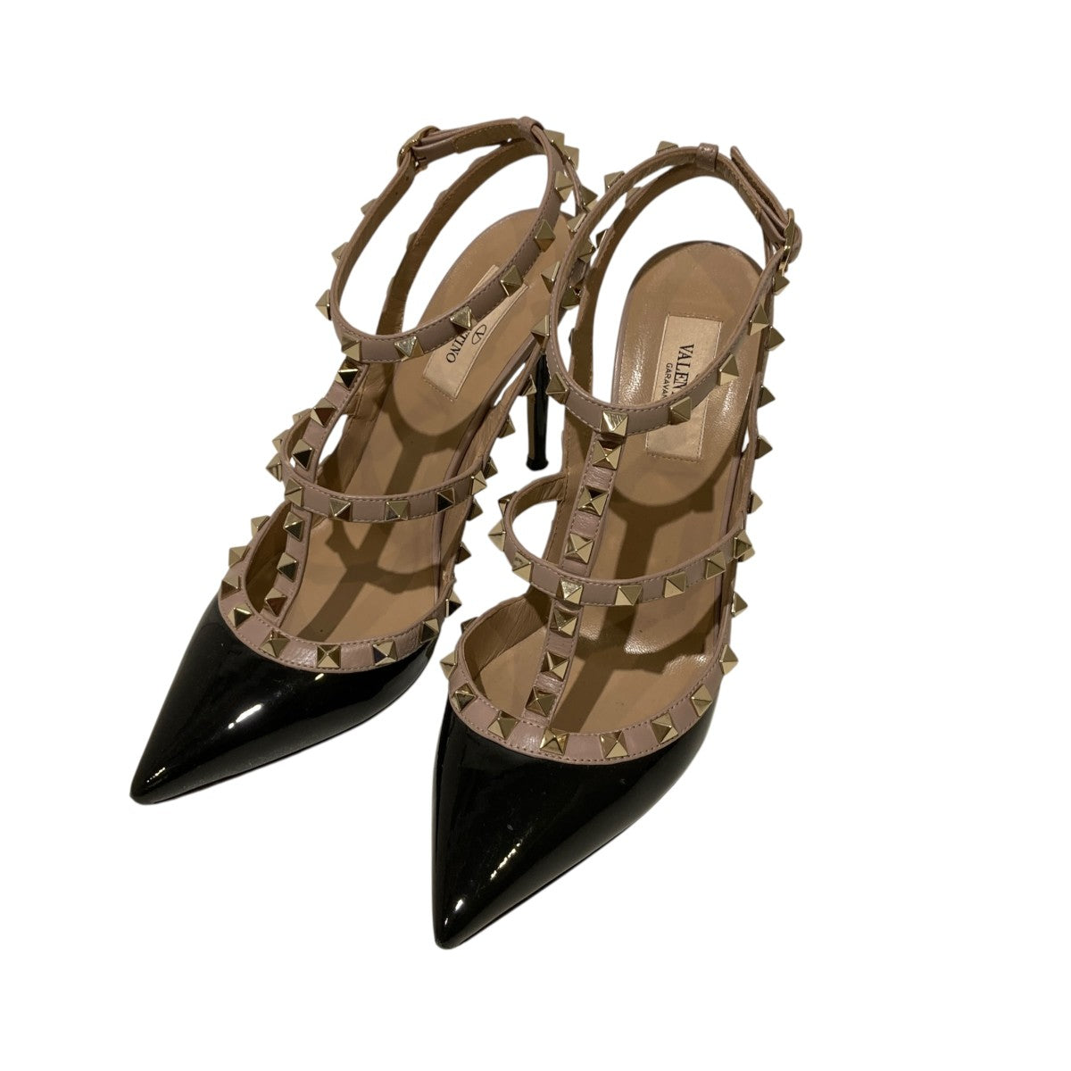 VALENTINO ロックスタッズ アンクルストラップパンプスストラップサンダル 古着・中古-1枚目のアイテム画像