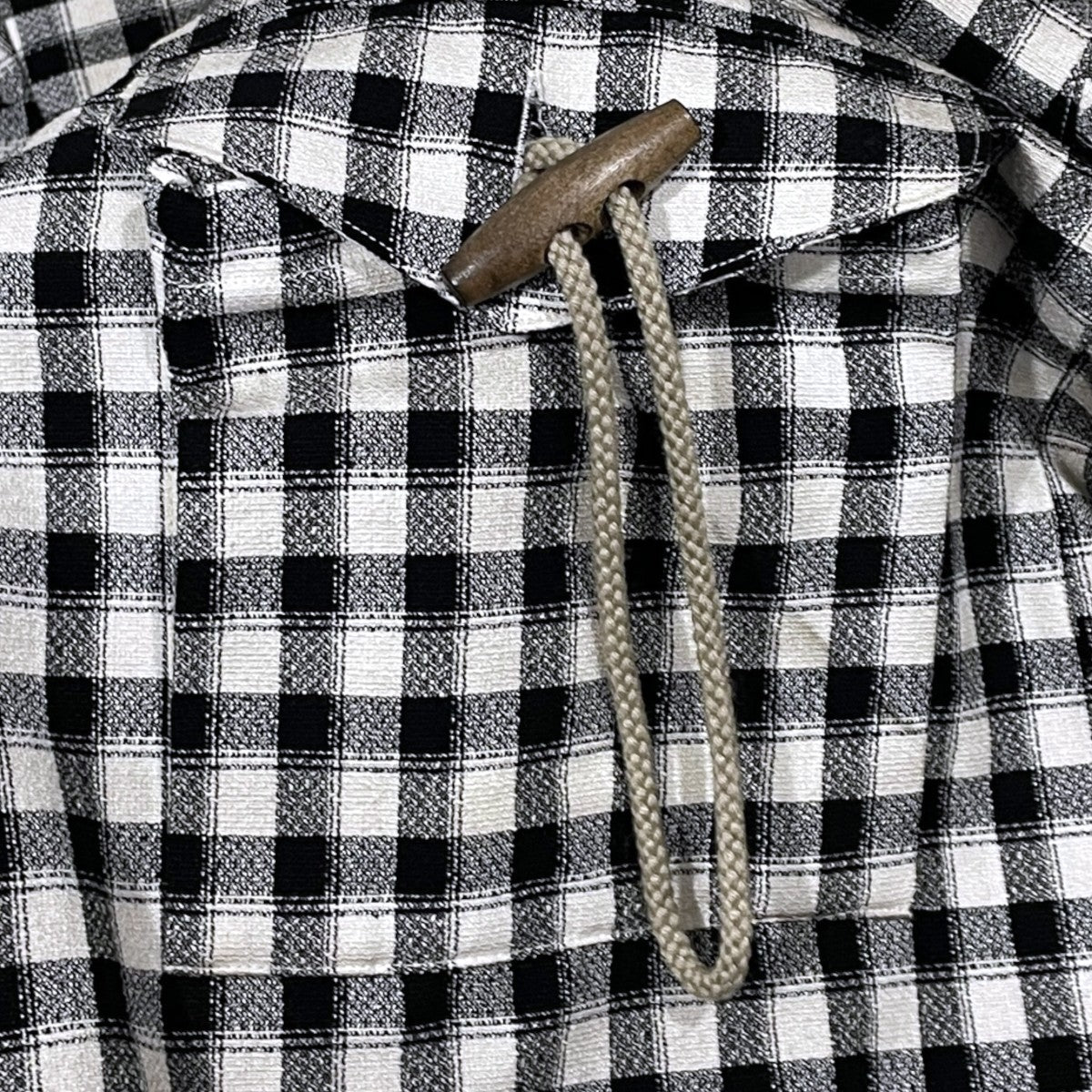 25SS カットオフチェック柄ジップアップブルゾン C／R CHECK SHORT ZIPUP SHIRT コットンレーヨン チェック ショート ジップアップ シャツ ANC-SH53-B