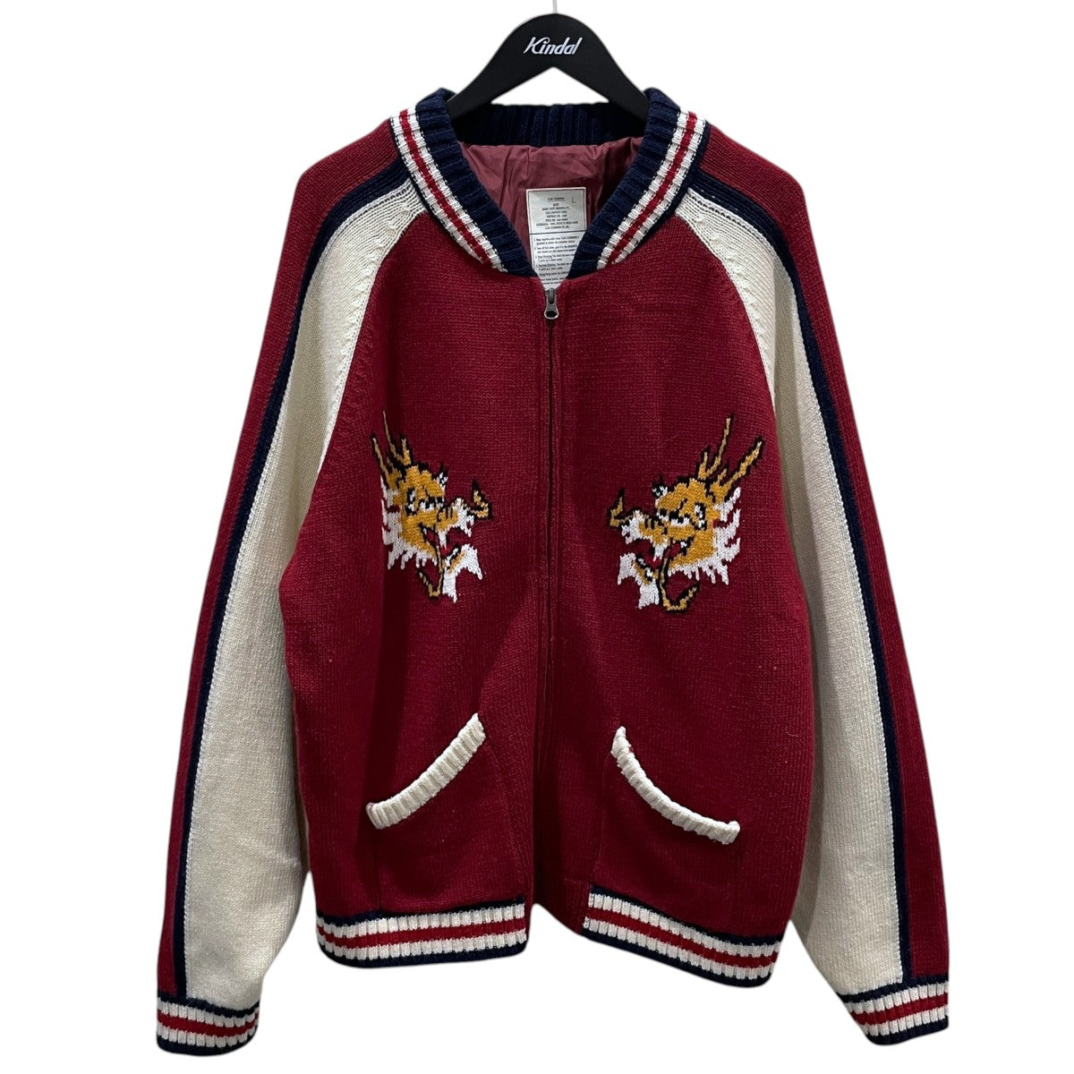 CLUB STUBBORN 24AW ジップアップニットジャケット Souvenir Knitted Jacket - Dragon スーベニア ニットジャケット - ドラゴン CSB1113 古着・中古-1枚目のアイテム画像