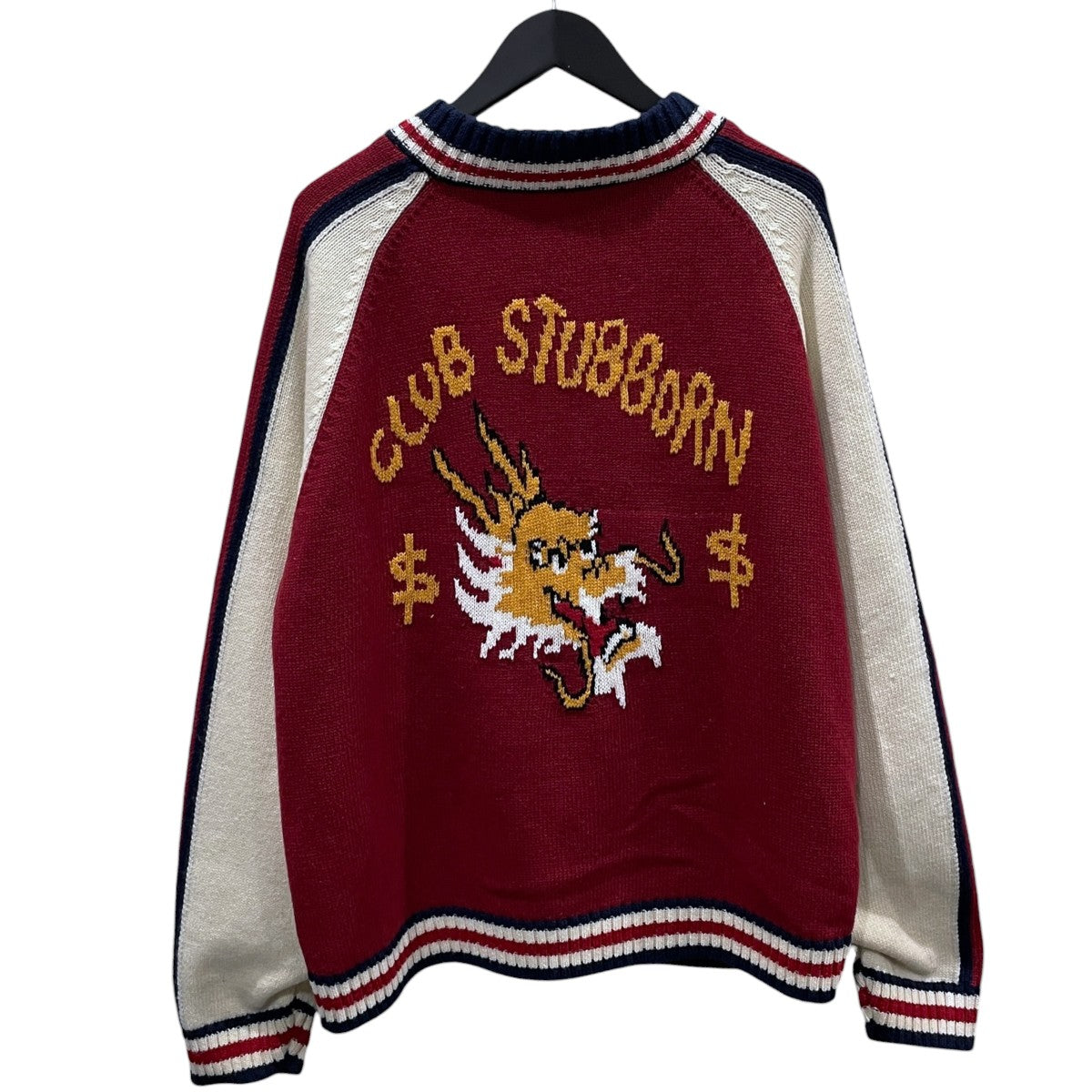 CLUB STUBBORN 24AW ジップアップニットジャケット Souvenir Knitted Jacket - Dragon スーベニア ニットジャケット - ドラゴン CSB1113 古着・中古-2枚目のアイテム画像
