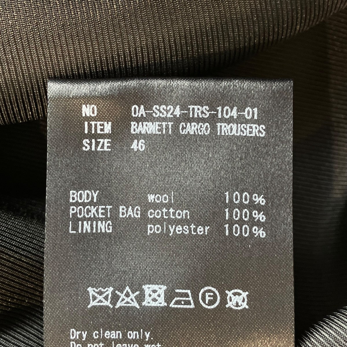 24SSBARNETT CARGO TROUSERSパンツOA-SS24-TRS-104-01