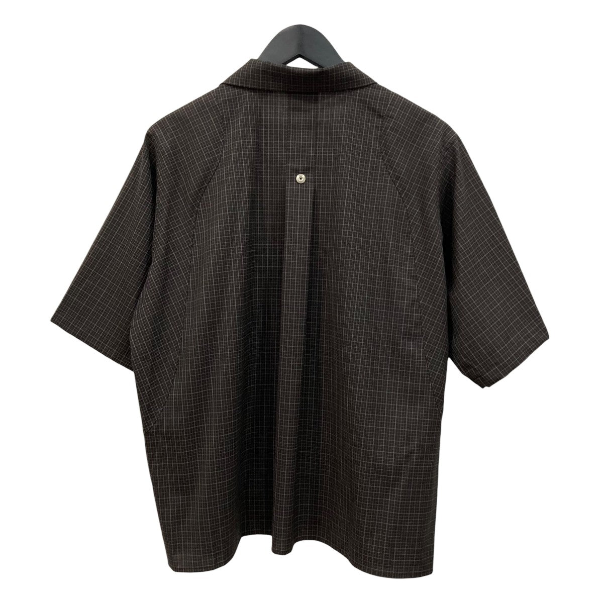 cropped open collar short sleeve shirt check半袖シャツ306402014