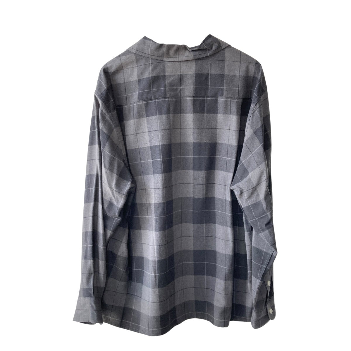 OMBRE CHECK OPEN COLLAR SHIRT L Sチェック長袖シャツ