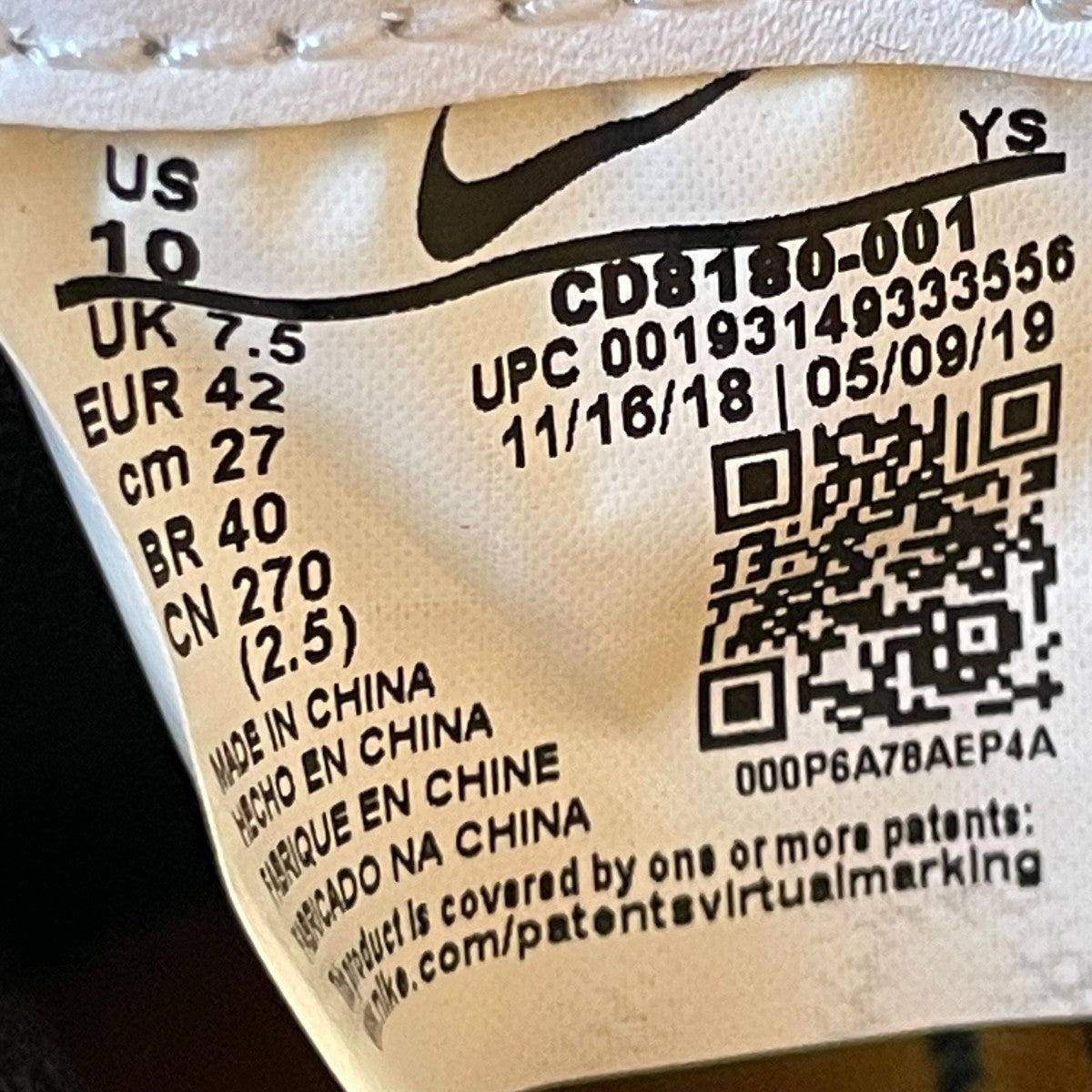 NIKE WMNS WAFFLE RACER OWスニーカーCD8180-001 古着・中古-6枚目のアイテム画像