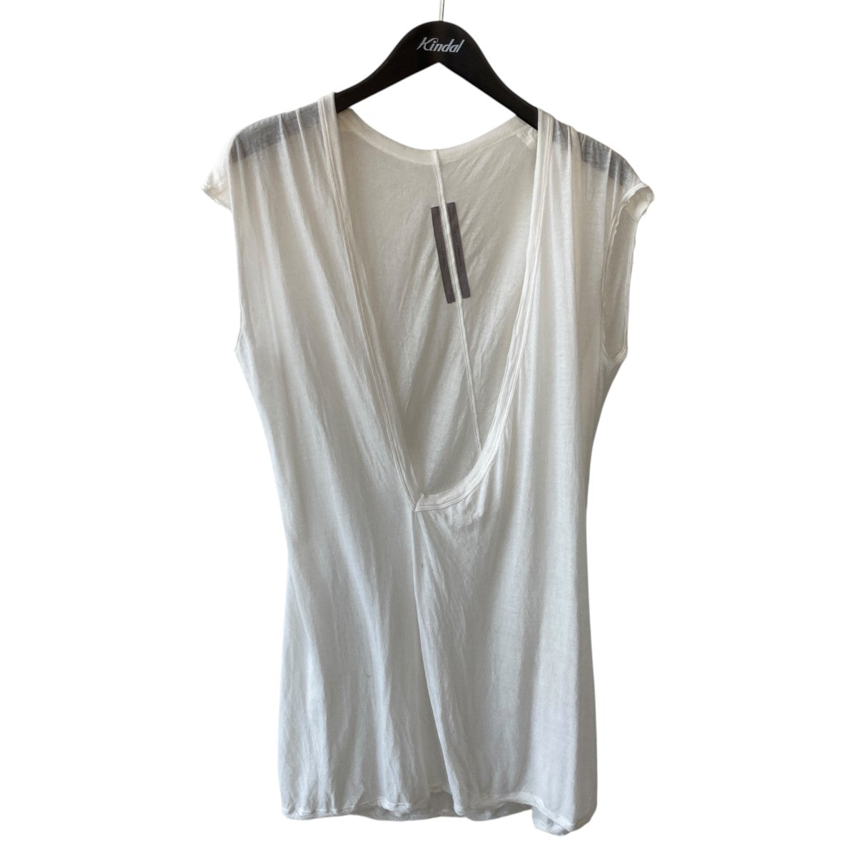 RICK OWENS 20AWタイロンVネックノースリーブカットソーRU20F3157-UC 古着・中古-1枚目のアイテム画像