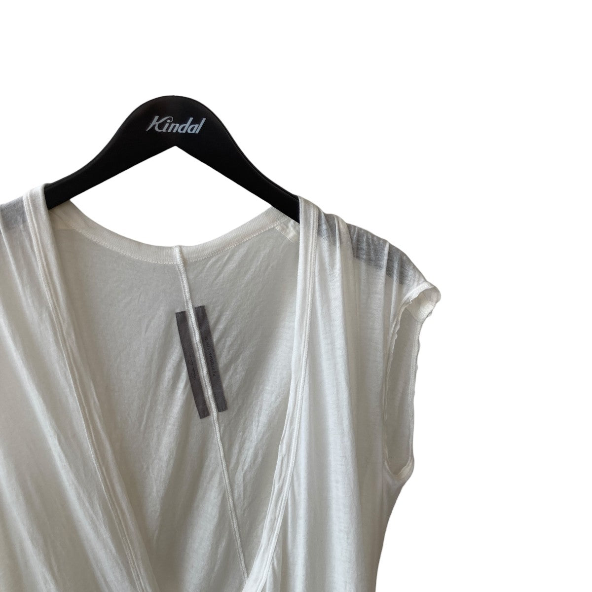 RICK OWENS 20AWタイロンVネックノースリーブカットソーRU20F3157-UC 古着・中古-3枚目のアイテム画像