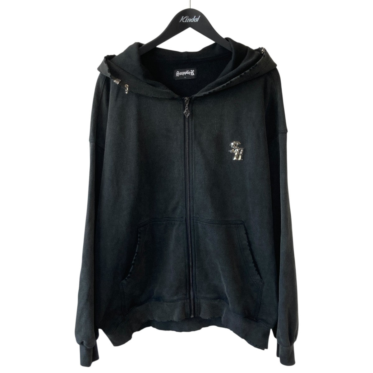 Vintage Wash Pierced Zip Hoodieジップパーカー