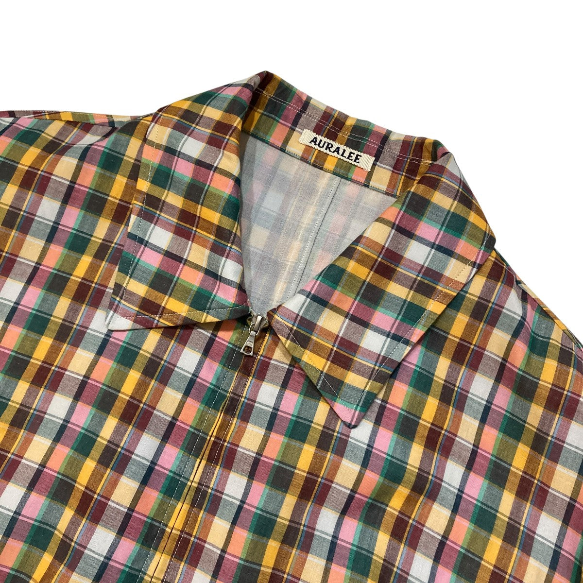 GIZA LIGHT WEIGHT DOUBLE-CLOTH ZIP BLOUSON MIX MADRAS CHECKチェックジップブルゾンA22SB01GN