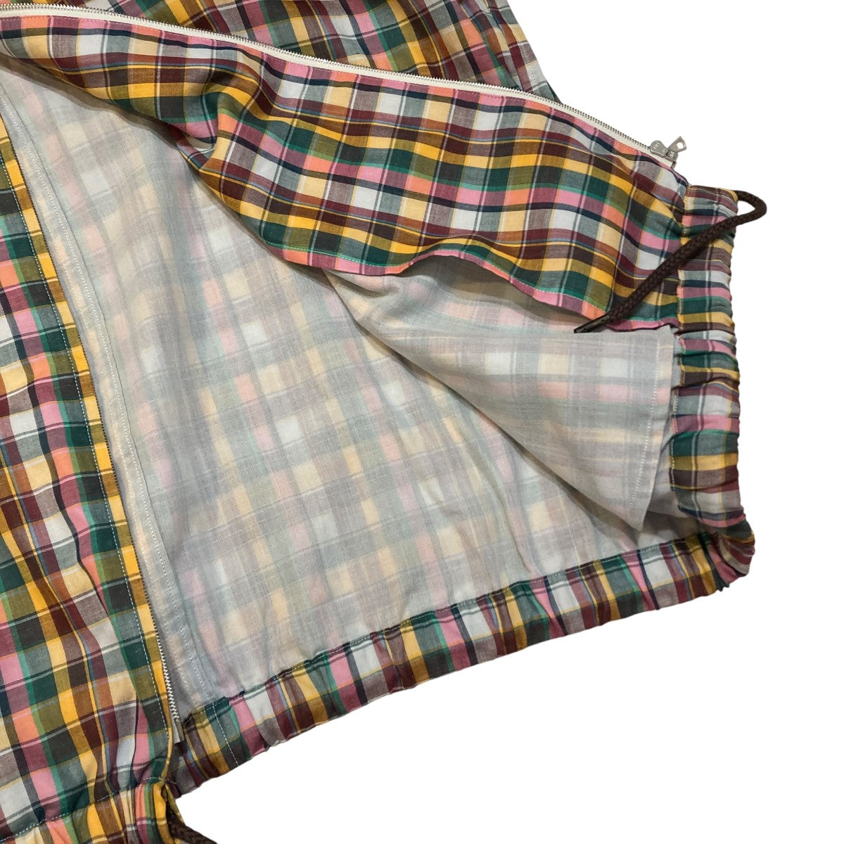 GIZA LIGHT WEIGHT DOUBLE-CLOTH ZIP BLOUSON MIX MADRAS CHECKチェックジップブルゾンA22SB01GN