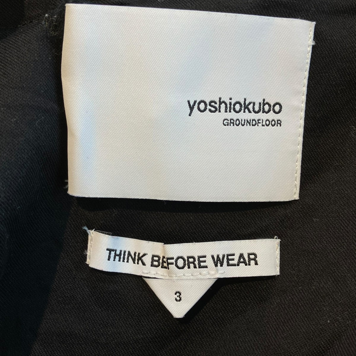 yoshio kubo(ヨシオクボ) THINK BEFORE WEARパンツ ブラック サイズ 3