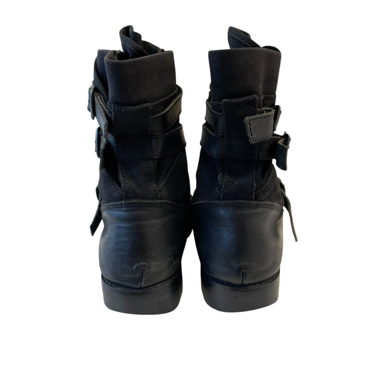 06SSLeather Canvas Strap Combat Bootsブーツ