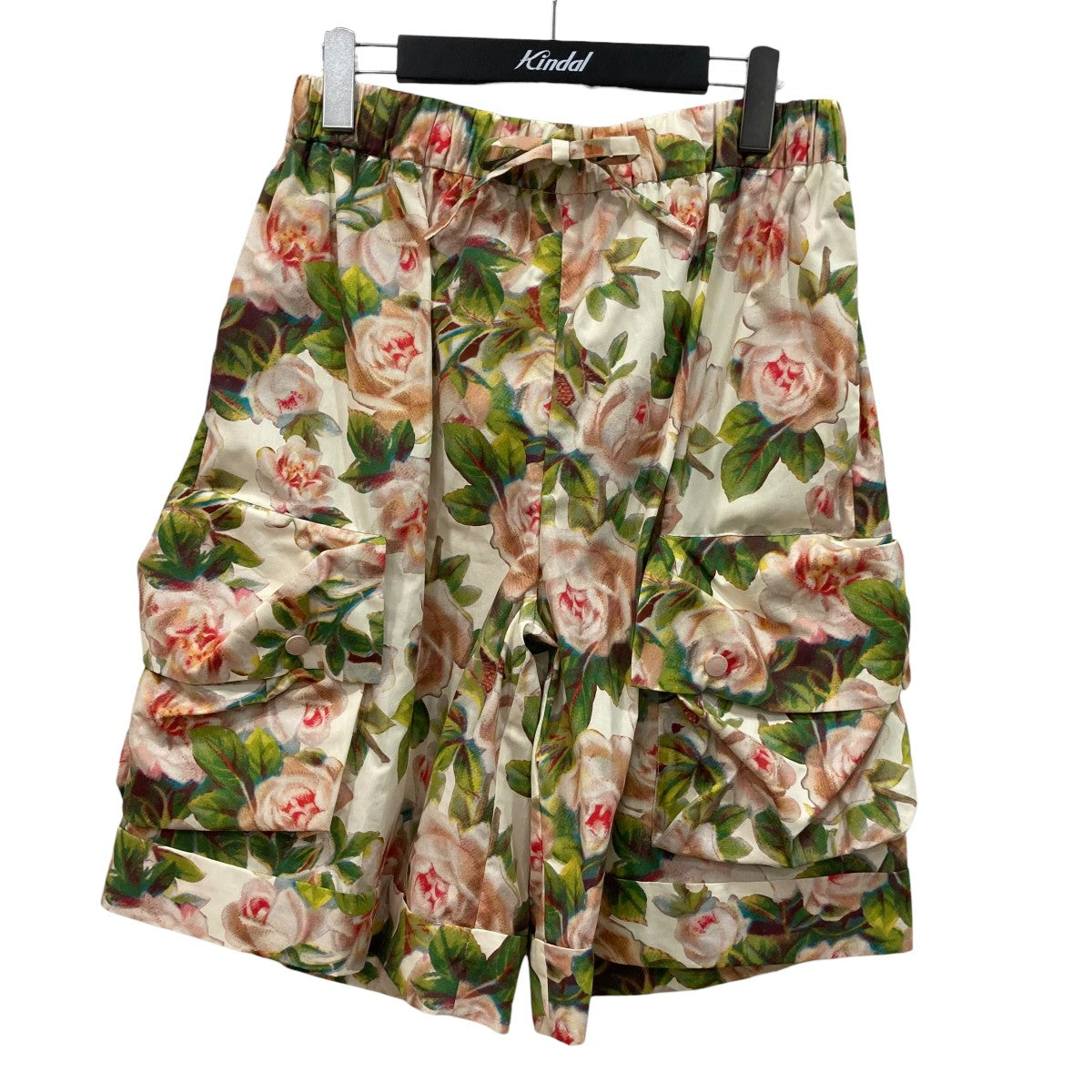ROSE PRINTED MULTI POCKET CARGO DRAWSTRING SHORTSハーフパンツ4172 1268
