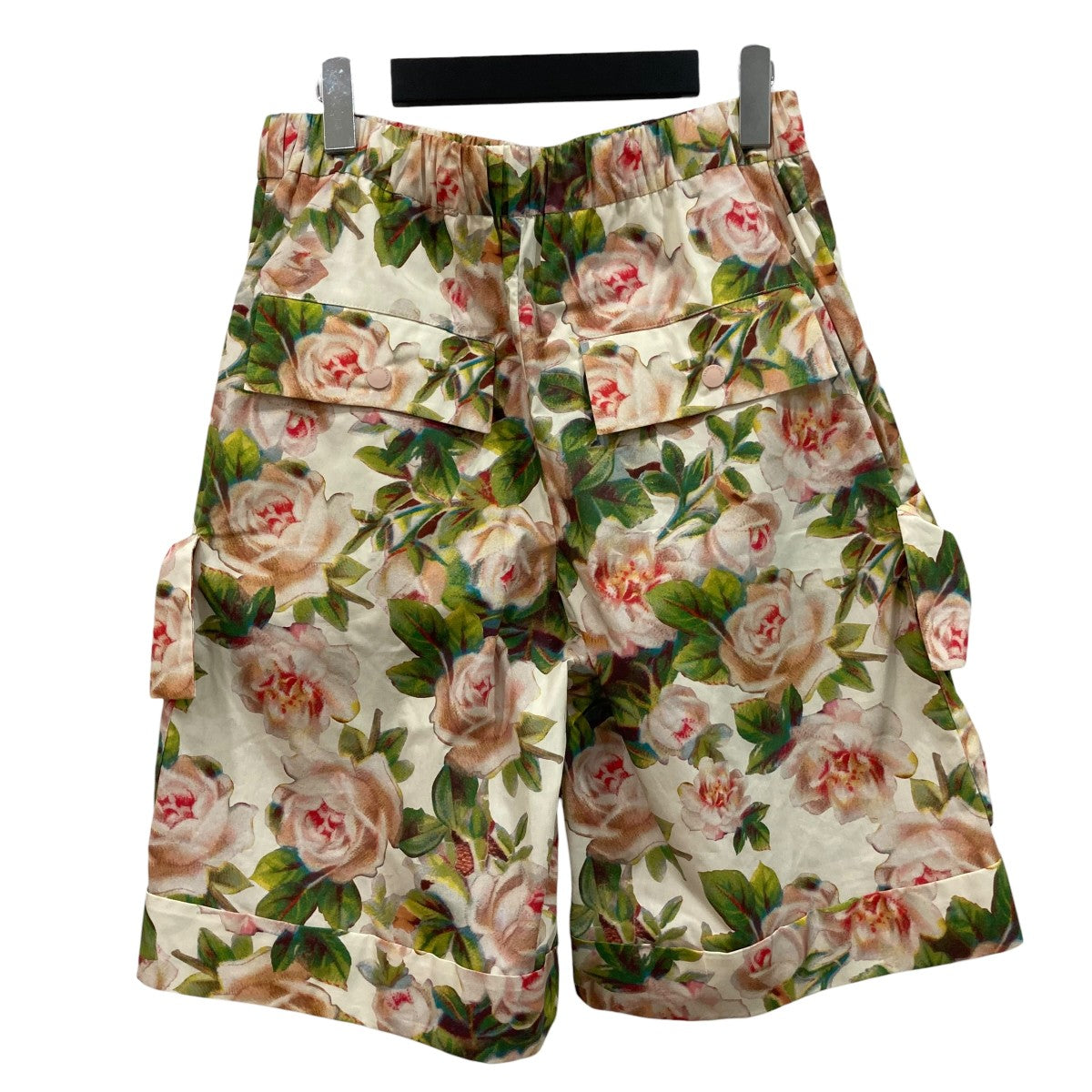 ROSE PRINTED MULTI POCKET CARGO DRAWSTRING SHORTSハーフパンツ4172 1268