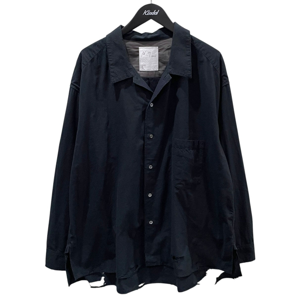 26SS ダメージ加工オープンカラーシャツ C／S BOXY SHIRT EX コットンシルク ボクシー シャツ エクスクルーシブ ANC-GRD-SH01