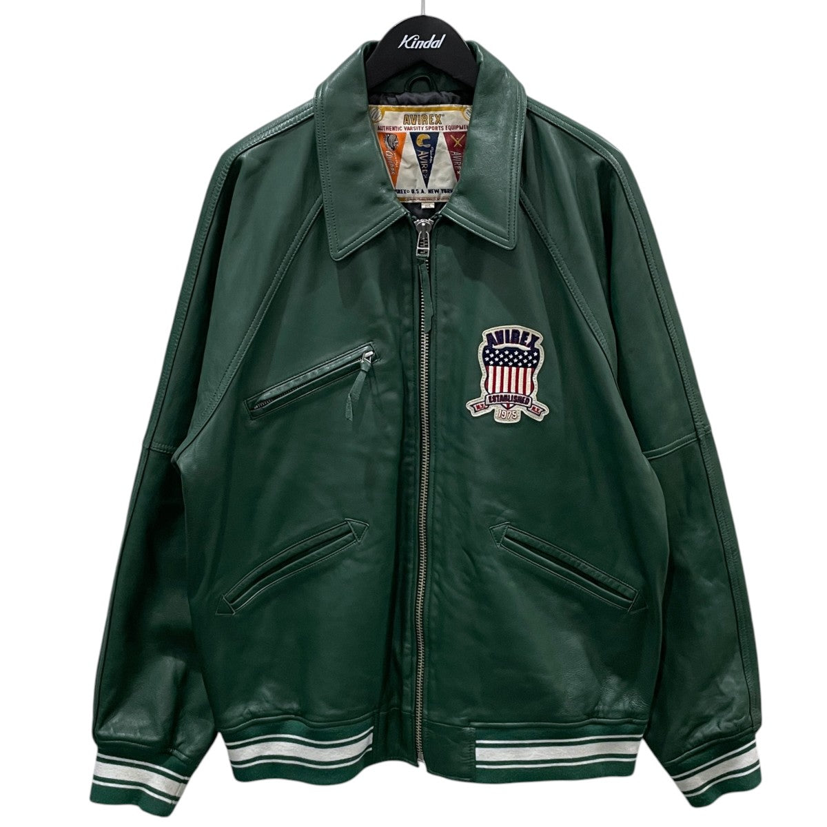 AVIREX 22AW バーシティ ライト シグネチャー レザージャケット VARSITY LIGHT SIGNATURE LEATHER JACKET 6121039 古着・中古-1枚目のアイテム画像