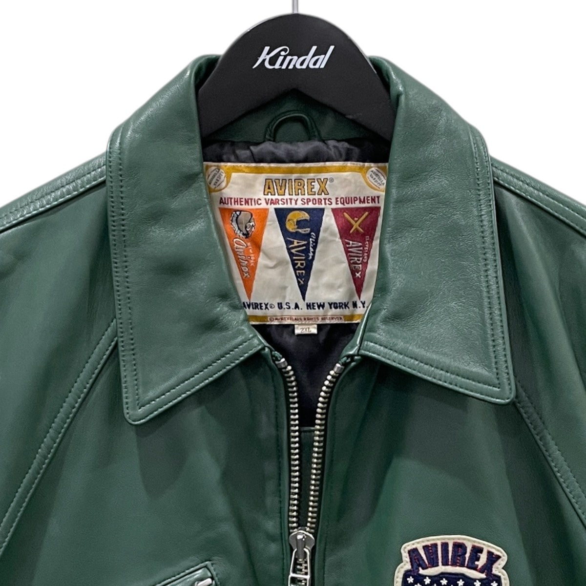 AVIREX 22AW バーシティ ライト シグネチャー レザージャケット VARSITY LIGHT SIGNATURE LEATHER JACKET 6121039 古着・中古-3枚目のアイテム画像
