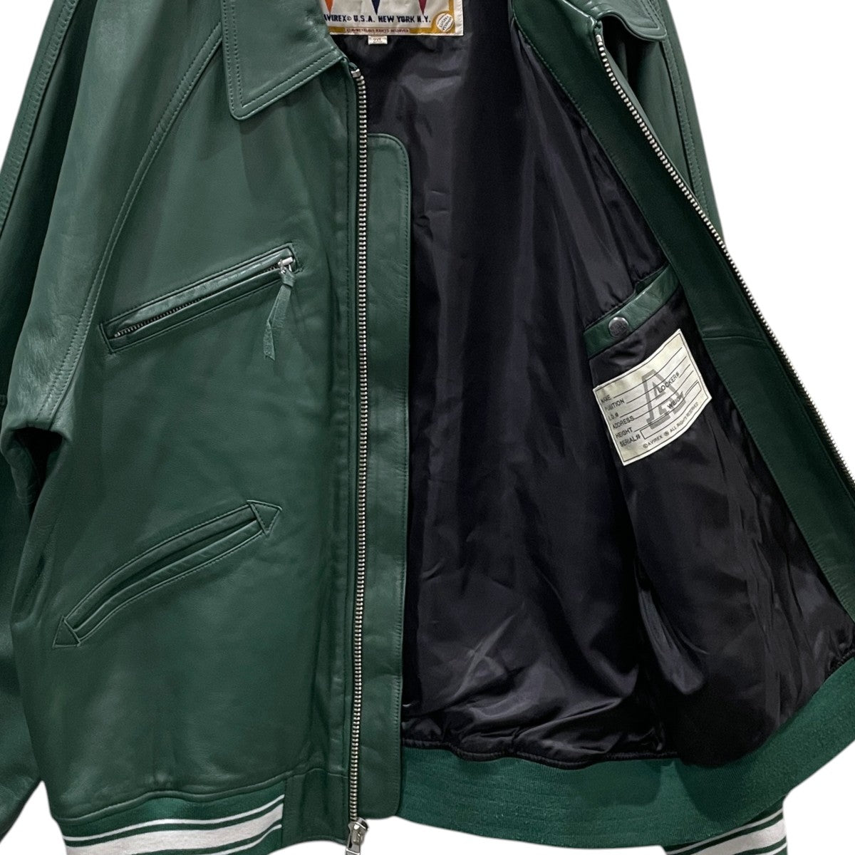 AVIREX 22AW バーシティ ライト シグネチャー レザージャケット VARSITY LIGHT SIGNATURE LEATHER JACKET 6121039 古着・中古-4枚目のアイテム画像