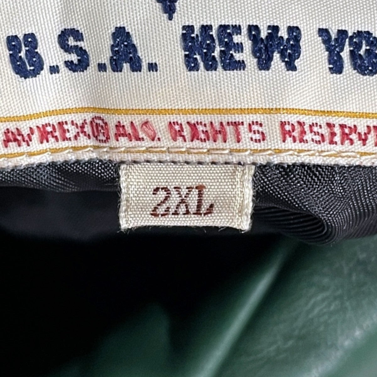 AVIREX 22AW バーシティ ライト シグネチャー レザージャケット VARSITY LIGHT SIGNATURE LEATHER JACKET 6121039 古着・中古-8枚目のアイテム画像