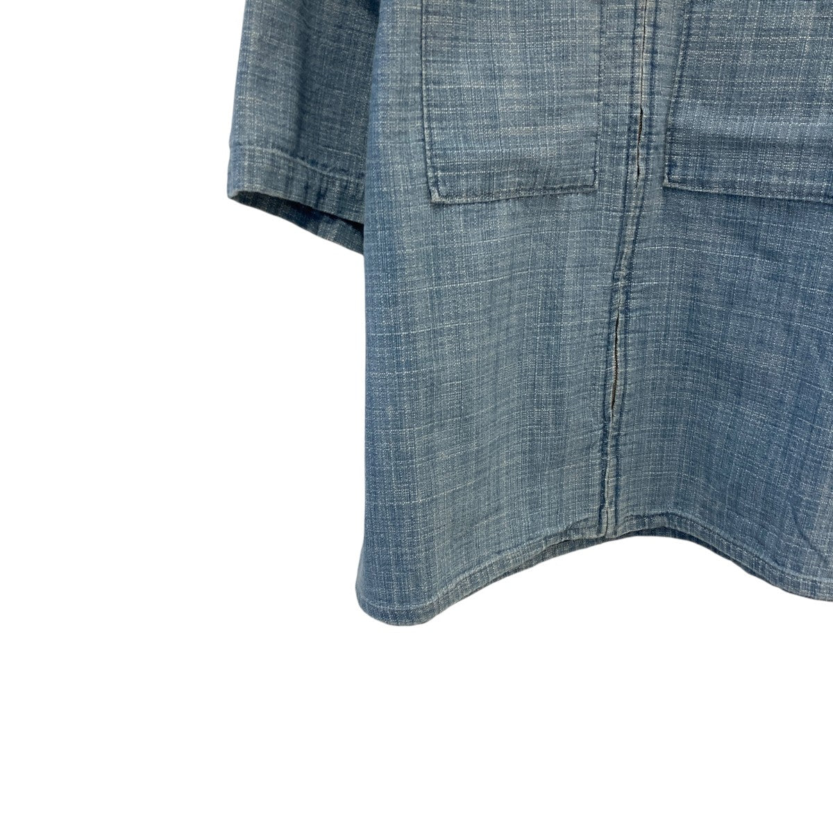 Textured Indigo Paxton Zip Front Shirtジップシャツkhm034809-415