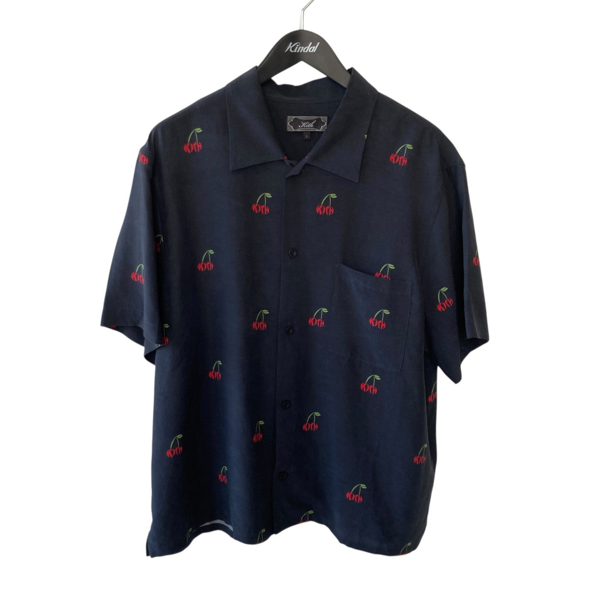 Printed Cherry Cupro Linen Beckham Buttondown半袖シャツkhm035086-001