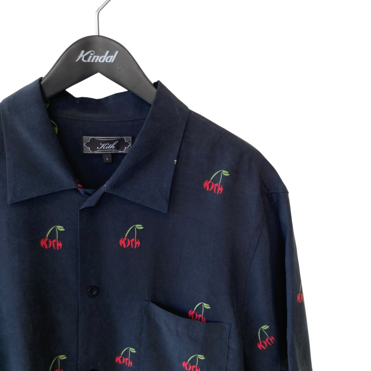 Printed Cherry Cupro Linen Beckham Buttondown半袖シャツkhm035086-001