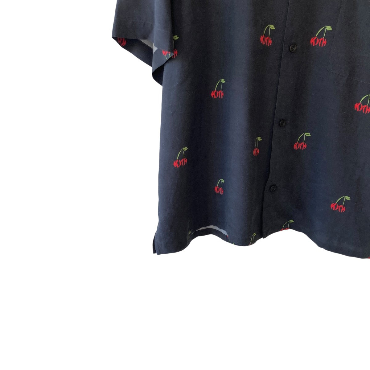 Printed Cherry Cupro Linen Beckham Buttondown半袖シャツkhm035086-001